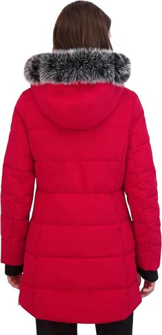 Nautica Women's Heavyweight Puffer Jacket-Faux Fur-Lined Hood Wind & Water-Resistant Winter Coat, Blue, Large in Saudi Arabia