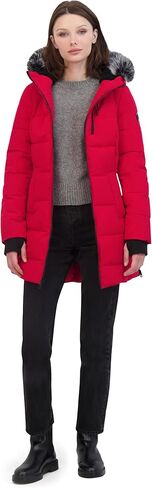 Nautica Women's Heavyweight Puffer Jacket-Faux Fur-Lined Hood Wind & Water-Resistant Winter Coat, Blue, Large in Saudi Arabia