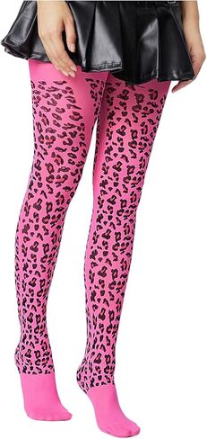 SHENHE Women's Sexy Leopard Tights High Waist Stretchy Animal Print Mesh Stockings Pantyhose in Saudi Arabia