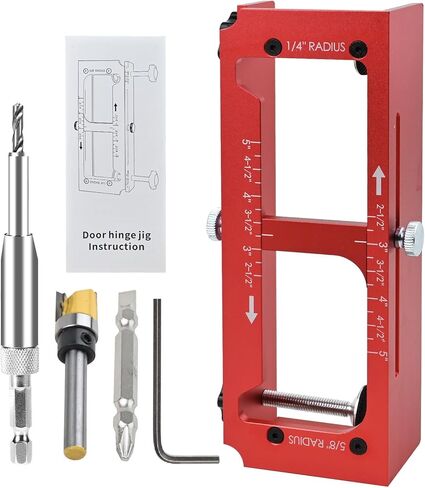 Door Hinge Jig, Door Hinge Template, Door Hinge Mortiser for Door Hinge from 3" to 5" Length and Hinge Types of Sqaure, Radius 1/4" or Radius 5/8 in Kuwait