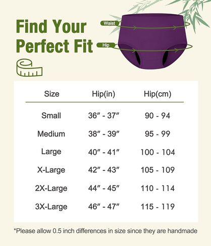 Incontinence Underwear for Women, Leak Proof Reusable Washable Full Briefs for Bladder Leak, Postpartum 5 Pack (Multicolor01, Large) in Saudi Arabia