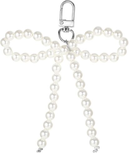 Heart Pearl Bow Keychain Y2k Bowknot Keyring Sweet Bag Car Keys Charms Accessories for Car Keys Bow Keychain Accessories Women in Saudi Arabia