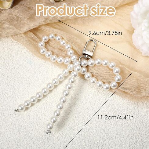 Heart Pearl Bow Keychain Y2k Bowknot Keyring Sweet Bag Car Keys Charms Accessories for Car Keys Bow Keychain Accessories Women in Saudi Arabia