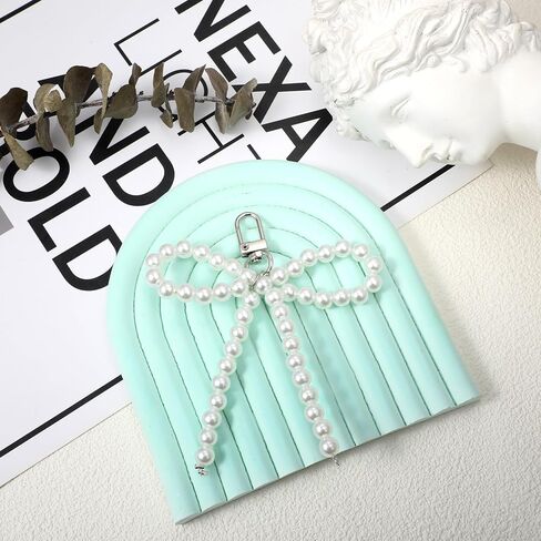 Heart Pearl Bow Keychain Y2k Bowknot Keyring Sweet Bag Car Keys Charms Accessories for Car Keys Bow Keychain Accessories Women in Saudi Arabia