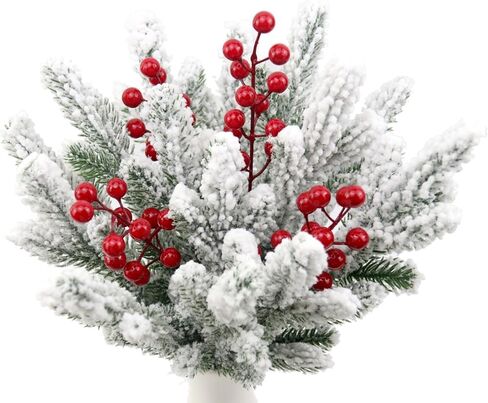 30 Pack Christmas Red Berries Stems, Artificial Red Berry Christmas Picks for Christmas Tree Decorations Crafts DIY Xmas Wreath Wedding Holiday Home Decor in Saudi Arabia
