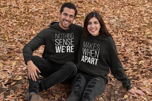 shop4ever لا شيء منطقي عندما نكون أزواجًا منفصلين متطابقين مع قمصان هوديي in Kuwait