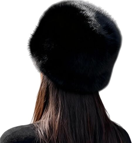 Upgraded Soft Fluffy Winter Bucket Hat for Women Warm Faux Fur Fisherman Cap Cozy Cold for Winter, Black in Saudi Arabia