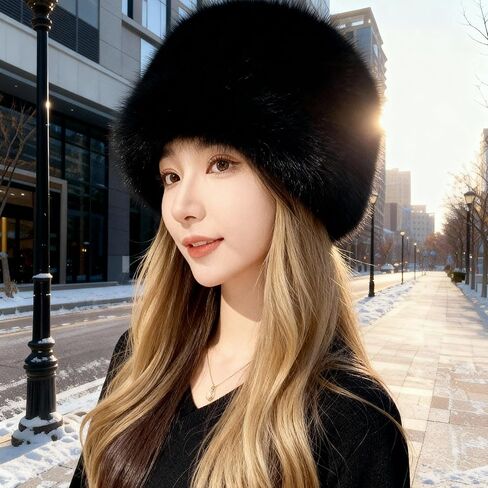 Upgraded Soft Fluffy Winter Bucket Hat for Women Warm Faux Fur Fisherman Cap Cozy Cold for Winter, Black in Saudi Arabia