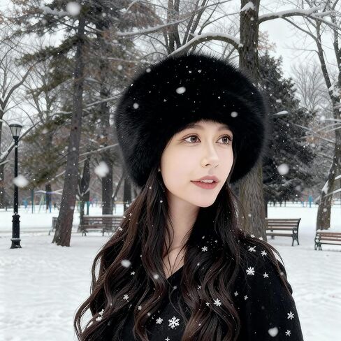 Upgraded Soft Fluffy Winter Bucket Hat for Women Warm Faux Fur Fisherman Cap Cozy Cold for Winter, Black in Saudi Arabia