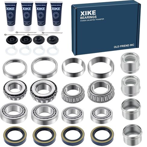 XiKe 4 Set Fits 5,200-6,000 lb Axles Trailer Wheel Hub Kit, 25580/25520 ＆ LM67048/LM67010 Bearings, 21333TB, 22333TB /10-10, 10-36 Seal and Cotter Pin. in Kuwait