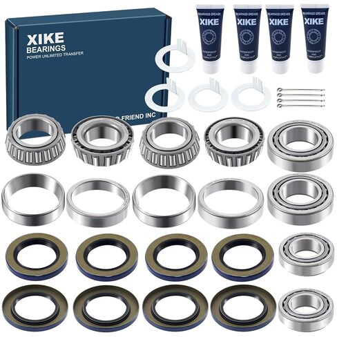 XiKe 4 Set Fits 5,200-6,000 lb Axles Trailer Wheel Hub Kit, 25580/25520 ＆ LM67048/LM67010 Bearings, 21333TB, 22333TB /10-10, 10-36 Seal and Cotter Pin. in Kuwait