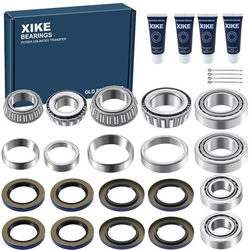 XiKe 4 Set Fits 5,200-6,000 lb Axles Trailer Wheel Hub Kit, 25580/25520 ＆ LM67048/LM67010 Bearings, 21333TB, 22333TB /10-10, 10-36 Seal and Cotter Pin. in Kuwait