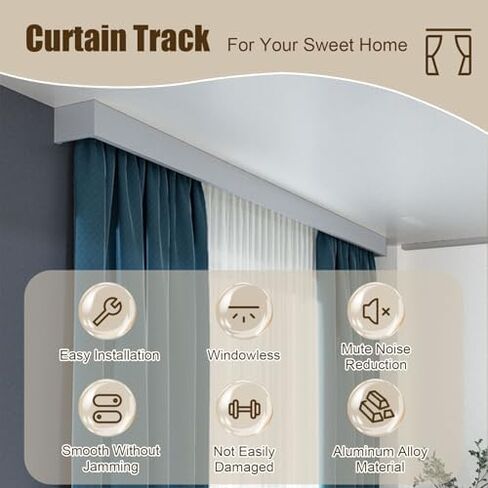 Bendable Curtain Valance Box with 90° Curvature – 5ft Aluminum Pelmet Panel, Dual-Rails Track for Ceiling/Wall Mount, Ideal for Home & Hotel Decor in Saudi Arabia