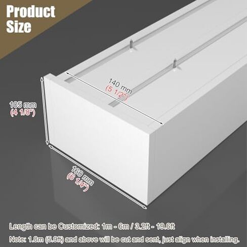 Bendable Curtain Valance Box with 90° Curvature – 5ft Aluminum Pelmet Panel, Dual-Rails Track for Ceiling/Wall Mount, Ideal for Home & Hotel Decor in Saudi Arabia