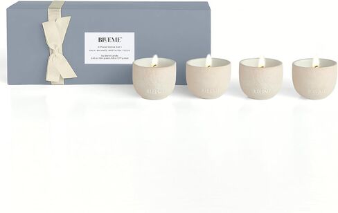BLUEME Balance-White Lotus & Tea، التركيز-الأوكالبتوس والليمون، الحنين إلى البرغموت والمسك، الأوسمانثوس الهادئ وخشب الصندل، 4 قطع من شموع السفر الصحية، مستدامة، تحتوي على زيت عطري، مزيج شمع الصويا in Kuwait