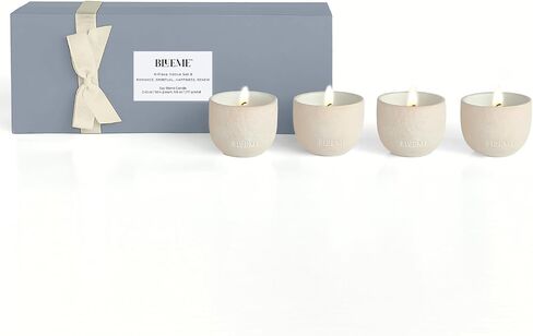 BLUEME Balance-White Lotus & Tea، التركيز-الأوكالبتوس والليمون، الحنين إلى البرغموت والمسك، الأوسمانثوس الهادئ وخشب الصندل، 4 قطع من شموع السفر الصحية، مستدامة، تحتوي على زيت عطري، مزيج شمع الصويا in Kuwait