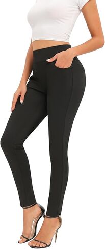 Women's Dress Pants Slim Fit High Waist Stretch Pull On with Pockets for Business Casual in Saudi Arabia