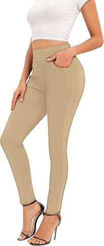 Women's Dress Pants Slim Fit High Waist Stretch Pull On with Pockets for Business Casual in Saudi Arabia