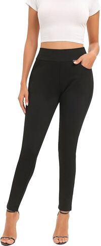 Women's Dress Pants Slim Fit High Waist Stretch Pull On with Pockets for Business Casual in Saudi Arabia
