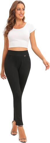 Women's Dress Pants Slim Fit High Waist Stretch Pull On with Pockets for Business Casual in Saudi Arabia