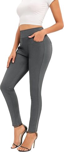 Women's Dress Pants Slim Fit High Waist Stretch Pull On with Pockets for Business Casual in Saudi Arabia