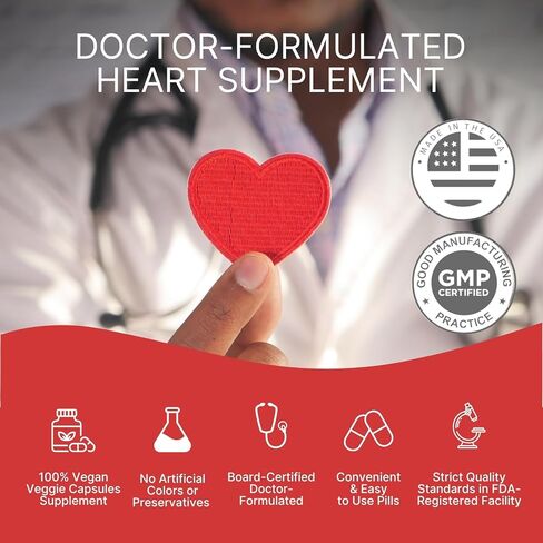 Heart Rhythm Support Supplement | Doctor-Developed | CoQ10, Magnesium & Vitamin C | Supports Normal Heartbeat & Cardiovascular Health | Vegan, Non-GMO | Made in USA | 60 Capsules – 30 Day Supply in Saudi Arabia