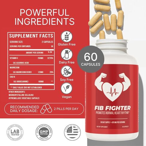 Heart Rhythm Support Supplement | Doctor-Developed | CoQ10, Magnesium & Vitamin C | Supports Normal Heartbeat & Cardiovascular Health | Vegan, Non-GMO | Made in USA | 60 Capsules – 30 Day Supply in Saudi Arabia