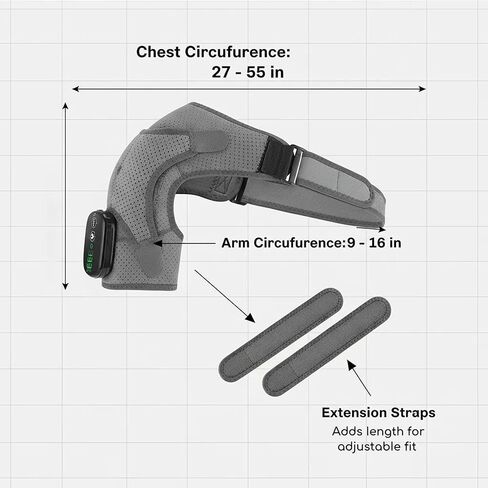2026 Upgraded Cordless Heated Shoulder Wrap with Vibration, Pain Relief for Shoulders, Neck & Frozen Shoulder, Alleviates Fatigue, Promotes Better Sleep & Daily Comfort (Grey) in Saudi Arabia