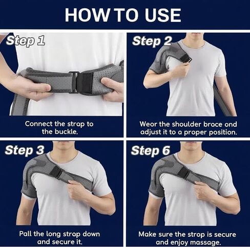 2026 Upgraded Cordless Heated Shoulder Wrap with Vibration, Pain Relief for Shoulders, Neck & Frozen Shoulder, Alleviates Fatigue, Promotes Better Sleep & Daily Comfort (Grey) in Saudi Arabia