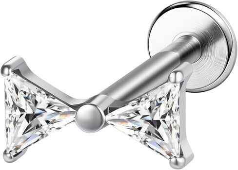 AOEDEJ G23 Titanium Internally Threaded Stud Earrings 16G Flat Back Tiny CZ Small Nose Helix Cartilage Tragus Conch Labret Medusa Monroe Piercing Jewelry for Women Men in Saudi Arabia
