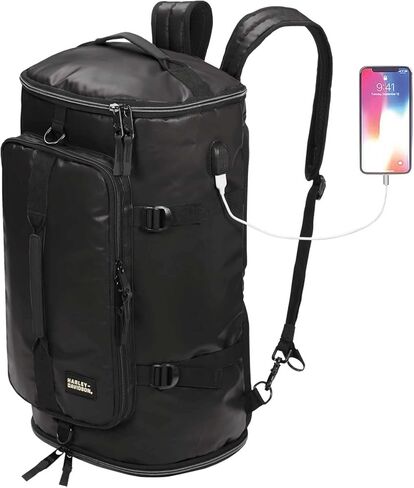 Harley-Davidson Water-Resistant Travel Hybrid Duffel Bag/Backpack - Black in Saudi Arabia