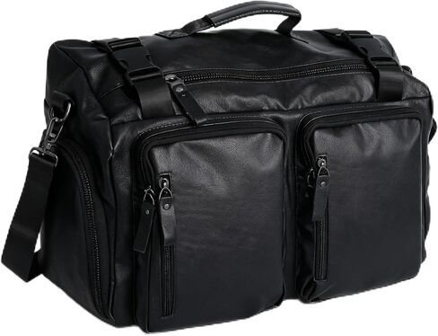 Premium Men’s Leather Travel Duffel Bag with Shoe Compartment, Detachable Shoulder Strap & Multiple Pockets — Large Weekend Travel, Gym & Carry‑on Bag in Kuwait