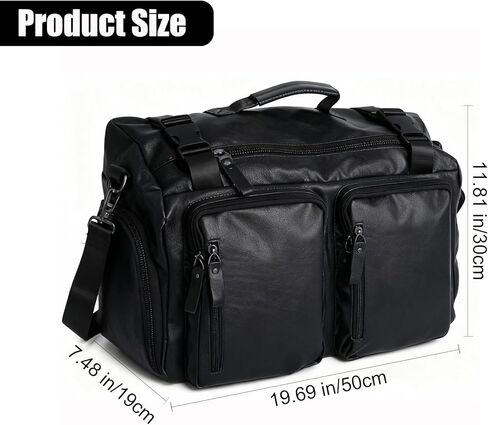 Premium Men’s Leather Travel Duffel Bag with Shoe Compartment, Detachable Shoulder Strap & Multiple Pockets — Large Weekend Travel, Gym & Carry‑on Bag in Kuwait