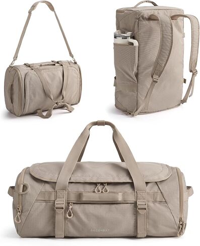 BAGSMART 4-IN-1 Duffle Bag for Travel, 40L Travel Bag Gym Duffle, TSA Carry on Backpack with Shoes Compartment & Wet Pocket, Water-resistant Workout Duffel, Camel in Saudi Arabia