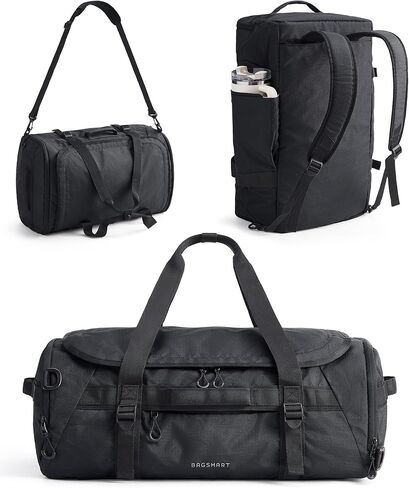 BAGSMART 4-IN-1 Duffle Bag for Travel, 40L Travel Bag Gym Duffle, TSA Carry on Backpack with Shoes Compartment & Wet Pocket, Water-resistant Workout Duffel, Camel in Kuwait