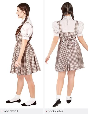 Rubies womens Wizard of Oz Dorothy Black & White Costume Dress and Hair Bows in Saudi Arabia