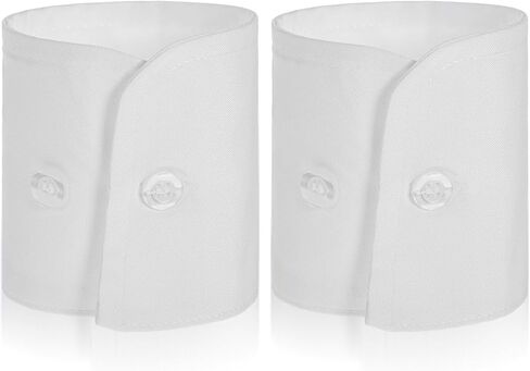 Larrel 2 PCS Fake Wrist Cuff Sleeves, Detachable Sleeves False Hand Sleeve Garment Decorated Accessories for Women Men Dresses Shirts Suit Blouse Coat (White with White Buckle) in Saudi Arabia