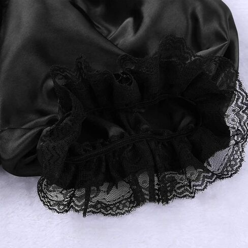 ZUYPSK Women's Satin Lace Pumpkin Bloomers Shorts Trim Ruffles Victorian Pajamas Pants Safety Under Pants in Saudi Arabia