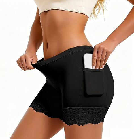 Seamless Boyshort Panties for Women - Anti Chafing Workout Underwear with Pocket, Smoothing Invisible No Show Shorts in Saudi Arabia