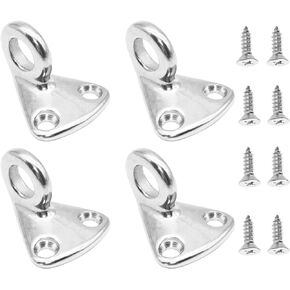 Atibin Heavy Steel Fender Hook Hardware Outdoor Wall Pad Eye Stainless Marine Hanger Eye Plate Hook SUS316 4pcs