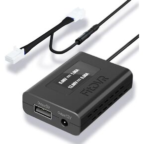 FitDVR Dash Cam Power Adapter (12pin), Compatible with Toyota Tacoma Camry Corolla RAV4 and Lexus and More, LED Display, Built-in USB Power Source, Easy to Install, Plug and Play, 5V 12V Output