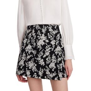 GOELIA Womens Mini Skirt Shorts for Women Camellia Jacquard A-Line Mini Skort Black