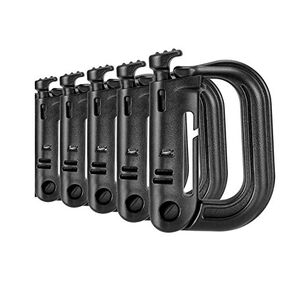 Tactical D-Ring Grimlock Carabiners for Molle Gear, Strong and Lightweight, Fast Latch System for Military Vest or Patrol Ready Bags