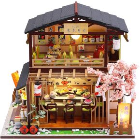 MAGQOO Wooden Dollhouse Miniature with Furniture DIY Dollhouse Kit DIY House Kit Tiny House Kit with Voice Control and Music Movement 1:18 Scale Creative Room Idea(Time Travel)