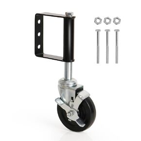 2 Pack Spring Loaded Adjustable Gate Wheel, 4 inch Gate Wheel Heavy Duty Drag Gate Wheels for Metal Tube Swing Vinyl Gate with Break,Gate Wheel for Metal Electric Fence with 330 Lbs Load Capacity