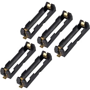 Aobao 5pcs 18650 Battery Holder 1 Slot 3.7V 18650 Battery Clip Holder Box Storage Case with Soldering Pin Copper Contacts for 18650 DIY Charging Power Supply, Electronics Accessories