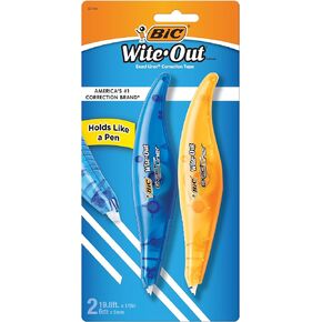 BIC Wite-Out Brand Exact Liner Correction Tape, White, 2-Count (3 packs, 6 Tapes total)