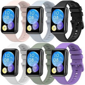 FitTurn Compatible with HUAWEI Watch FIT 2 Bands Replacement Silicone Waterproof Adjustable Sport Colorful Rubber Adjustable Sport Bands Accessories for HUAWEI Watch FIT 2 Active/Classic/Elegant Edition Band Accessories