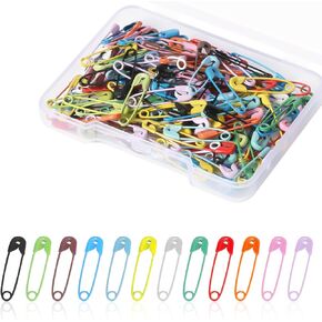 250pcs Safety Pins, 1.1in/28mm Mini Sewing Safety Pins Small Metal Nickel Plated Steel Safety Pins for Clothing Sewing Handicrafts Jewelry Making (Pink)