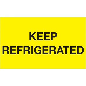 Tape Logic Aviditi Tape Logic 3" x 5","Keep Refrigerated" Fluorescent Yellow Warning Sticker, for Shipping, Handling, and Packing (1 Roll of 500 Labels)